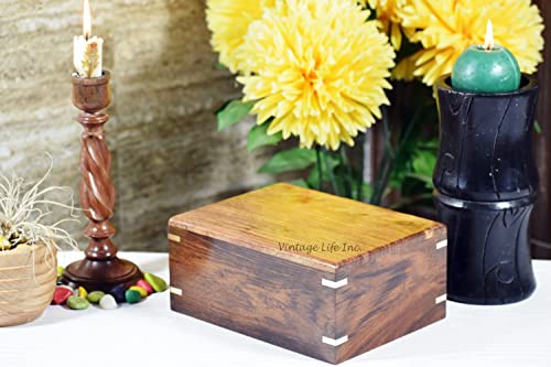 DnU Avenue Wooden Urn for Human Ashes - Handmade Rosewood Pet Urn for Dogs Cats - Personalized Wooden Funeral Urn for Ashes Handcrafted, Burial Urn - WoodArtSupply