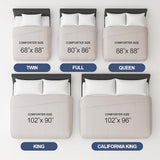 Queen Size, Light Gray Alternative Down Comforter - Warm, Lightweight & Breathable Hotel Quality Bedding for Men, Women, Kids & Teens - All Season Oversized Cooling Microfiber Duvet Insert Comforter CGK Unlimited