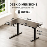 Muvai 59 Inch L Shaped Standing Desk Adjustable Height with Cable Management Tray,Gaming Electric Corner Standing Desk, Sit Stand Computer Table with Reversiable Splice Board, Black Muvai