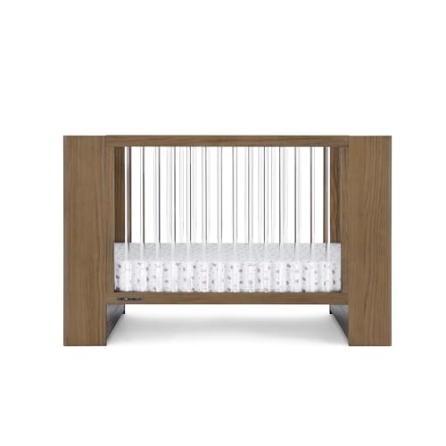 Delta Children Aerin 4-in-1 Convertible Crib - Greenguard Gold Certified, Aged Oak - WoodArtSupply