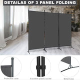 PayLessHere 3-Panel Folding Privacy Screen, 6 Ft Portable Room Divider for Separating Spaces,102" W x 70" H Freestanding Partition Room Panel,Grey PayLessHere