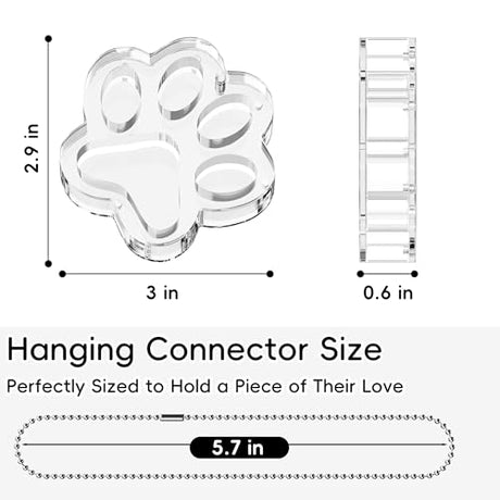 AXEFUN Pet Fur Keepsake Paw – Clear Acrylic Pet Memorial Ornament with Magnetic Openable Memory Chamber, Pet Loss Remembrance Gift for Dog, Cat & Small Animals AXEFUN