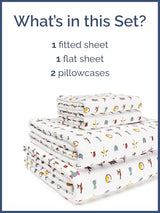 Kids Animal Sheets - 4 Piece Queen Jungle Microfiber Sheet Set - Wildlife Bedding for Children - Soft, Cute & Cozy - Breathable & Machine Washable - Zoo Theme Bed Set for Boys, Girls, Teens & Toddlers CGK Unlimited