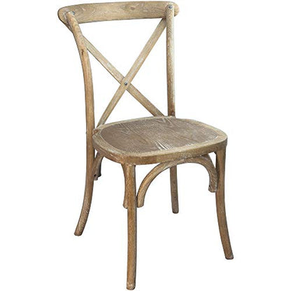 EMMA + OLIVER Natural with White Grain X-Back Chair