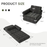 DSNAPE 35" Folding Sofa Bed, 5-in-1 Convertible Sleeper Chair Floor Mattress with Removable Armrest, Boneless Couch in a Box Fold Out Futon Lounge Chair Bed for Dorm Bedroom Small Space - Grey, Single DSNAPE