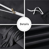 YASMENG Cooling Duvet Cover Full Set Black, 100% Viscose Derived from Bambo, Summer Soft Breathable Rayon Bedding Set for Hot Sleepers, Luxury Luxurious Silky Smooth Comforter Cover for All Seasons YASMENG