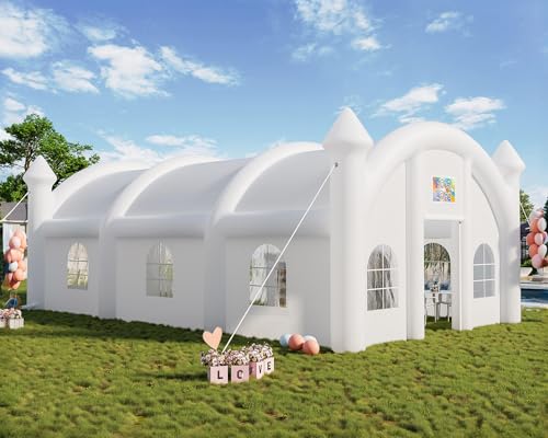 Albott 40x23x15FT Commercial Inflatable Wedding Tent, 210D Oxford Fabric Portable Heavy Duty Party Tent with 8 Sand Bags & 2 Roll-Up Doors, Gazebo Event House for Birthday Wedding Backyard Party Albott