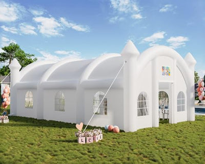Albott 40x23x15FT Commercial Inflatable Wedding Tent, 210D Oxford Fabric Portable Heavy Duty Party Tent with 8 Sand Bags & 2 Roll-Up Doors, Gazebo Event House for Birthday Wedding Backyard Party