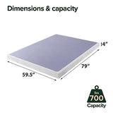 ZINUS Edgar 4 Inch Bamboo Box Spring - Sturdy Mattress Foundation for Reliable Support, Queen Size Zinus