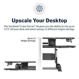 Vari - VariDesk Cube Corner 36 - Cubicle Standing Desk Converter for Dual Monitors - Home Office Desk with 11 Height Adjustable Settings, Spring-Assisted Lift, Weighted Base - Fully Assembled, Black VARIDESK