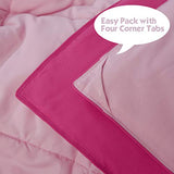 HIG 3pc Pink Twin/Twin XL Comforter Set - All Season Reversible Down Alternative Bedding Comforter - Quilted Duvet Insert with Corner Tabs - Box Stitched Blanket - Breathable, Soft, Fluffy HIG
