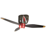 Craftmade Kids Ceiling Fan Boys WB348TS Tiger Shark Warplane With Light, 48-Inch 3 Blade Hugger Ceiling Fan Craftmade