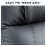 Brage Living Power Lift Recliner Chair for Elderly with Massage & Heat, 160° Adjustable PU Leather Electric Recliner with Remote, Cup Holders, Side Pockets, and Stand Assist for Living Room (Grey)