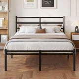Yicensen King Size Bed Frame with Headboard and Footboard, 14 Inch Metal Platform King Bed Frame with Steel Slat Support, No Box Spring Needed, Noise Free, Easy Assembly, Black Yicensen