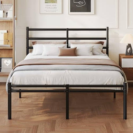 Yicensen King Size Bed Frame with Headboard and Footboard, 14 Inch Metal Platform King Bed Frame with Steel Slat Support, No Box Spring Needed, Noise Free, Easy Assembly, Black Yicensen