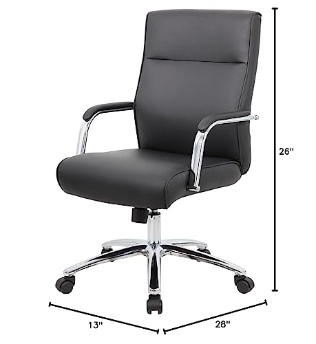 Boss Office Products (BOSXK Modern Executive Conference Chair, Black, B696C-BK Boss Office Products