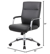 Boss Office Products (BOSXK Modern Executive Conference Chair, Black, B696C-BK Boss Office Products
