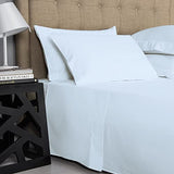 1000-Thread-Count 100% Pure Cotton Bed Sheets -4 Pc King Size Light Blue Sheet Set, Single Ply Long Staple Combed Cotton Yarns, Best Luxury Sateen Weave, Fits Mattress Upto 17'' Deep Pocket Comfortica Classics