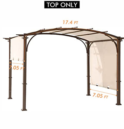 Universal Doubleton Steel Pergola Replacement Cover for Pergola Structures L-PG080PST, 85''x 208'' (Beige) - WoodArtSupply