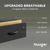 Huuger TV Stand for 65 70 Inch TV, Entertainment Center with Power Outlets and LED Lights, TV Console for Living Room, Media Console with Drawers and Shelves, Black Huuger