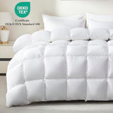 Ubauba Goose Feather Down Fiber Comforter Full Size - All Season White Fluffy Duvet Insert - Luxurious Hotel Bedding Comforter - Ultra Soft 100% Cotton Cover, Medium Warmth (82x86 Inch) Ubauba