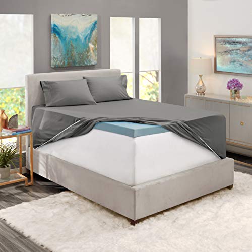 Nestl King Size Sheet Set, 4 Piece Extra Deep Pocket (18-24 inches), Microfiber, Hotel Luxury, Soft, Breathable, Wrinkle-Free, Easy to Care, Grey Nestl