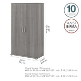 Bush Business Furniture Universal Tall Storage Cabinet with Doors and Shelves, Platinum Gray Bush Business Furniture