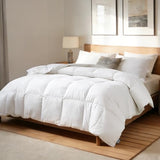 Hotel Suite Feather Down Comforter, Natural Fluffy Duvet Insert, Luxurious Hotel Collection Quilts, All Season Bedding Comforter, 100% Cotton Cover（King Size, 104 x 88 Inch, White） Hotel Suite