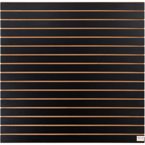 VEVOR Slatwall Panel, 16 sq.ft, Versatile Durable Slat Wall Panel with MDF Material & 3 in Groove, Aesthetic Easy to Clean Slat Wall Panel with Melamine Surface, Fit for Bicycles, Hammers, etc. VEVOR