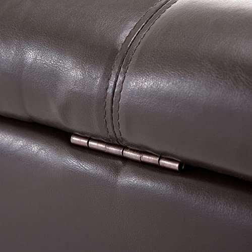 HOMCOM 51" Ottoman Storage Bench, Faux Leather Storage Chest with Lift Top, Tufted Ottoman for Living Room, Entryway, Dark Brown HOMCOM