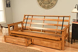 Kodiak Furniture Monterey Futon Set with Storage Drawers, with Butternut Base and Linen Stone Mattress Kodiak Furniture