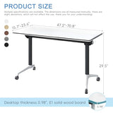 HSHBDDM Folding Conference Table with Flip-Top & Locking Wheels, Training Table with Metal Frame – Modular, Space-Saving Design for Office, Meeting, and Classroom Use HSHBDDM