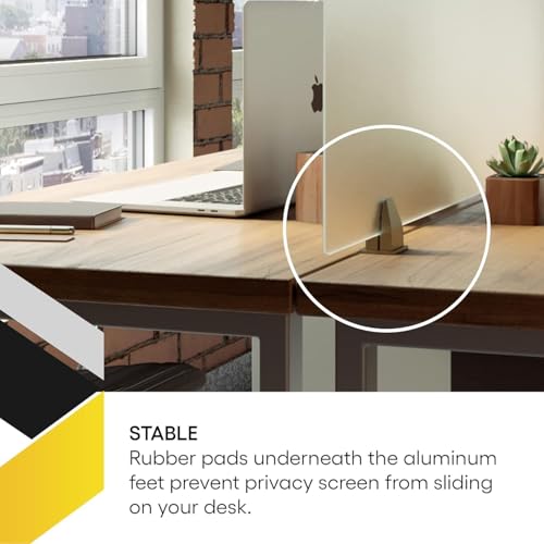 OBEX Acrylic Free Standing Screen, Divider for Desk Privacy Home & Office Partitions for Table Top Workstation, Portable Cubicle Panel for Work, 24" x 30", Frosted OBEX