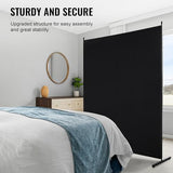 VEVOR Room Divider, Single Panel Room Divider, 6FT Privacy Screen Indoor, Partition Divider for Room Separation, Freestanding Room Divider Panel for Office, Bedroom, Black VEVOR