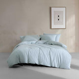 Calvin Klein - Twin Duvet Cover Set, Modern Cotton Melange Jersey Bedding with Matching Sham, Snap Closure, Dorm Essentials (Light Blue) Calvin Klein