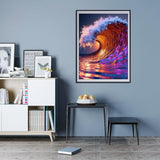 TZTTZT Diamond Art Kits for Adults - Sunlit Surf Kaleidoscope Wave Diamond Painting Kits for Adults Beginner, 12x16 in Frameless Diamond Painting Kit for Home Wall Decor TZTTZT