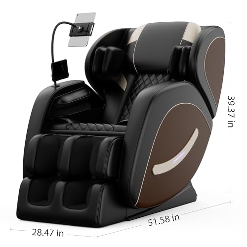 2026 Massage Chair Full Body, Zero Gravity SL-Track Shiatsu Massage Recliner, with Zero Gravity, with Full Body Air Pressure, Heat, APP Control, 6 Fix Point Rollers, Airbags, Deep Yoga Stretch (Brown) AYJOIR