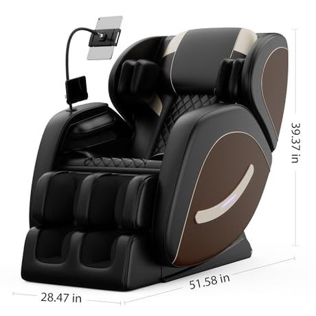 2026 Massage Chair Full Body, Zero Gravity SL-Track Shiatsu Massage Recliner, with Zero Gravity, with Full Body Air Pressure, Heat, APP Control, 6 Fix Point Rollers, Airbags, Deep Yoga Stretch (Brown) AYJOIR