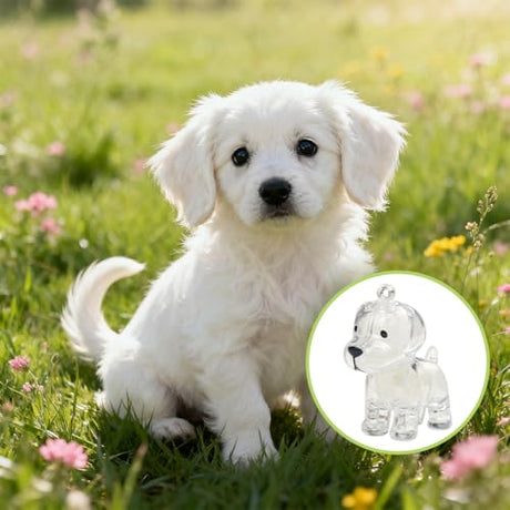 ELANE Dog Hair Keepsake，2 Pack Pet Hair Memorial Keepsake Pet Hair Keychain Keepsake (Clear Dogs) ELANE