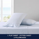 Nautica - Twin XL Sheet Set, Cotton Percale Bedding Set, Crisp & Cool, Lightweight & Breathable (Penny Pinstripe Blue, Twin XL) Nautica
