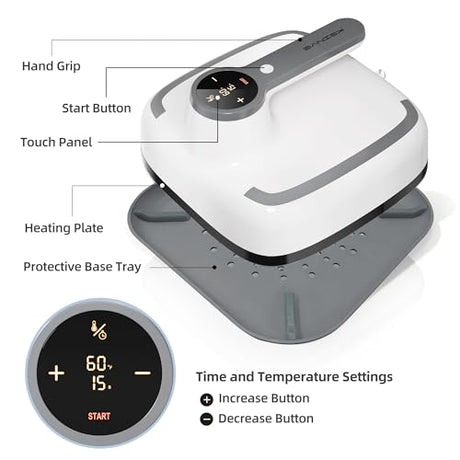 KEINVE 10"x10" Heat Press Machine for T-Shirts, Fast Heating with Timer & Auto Shut-Off, DIY Iron-On Transfer Press for Clothes & Bags - Grey 2026 Update KEINVE