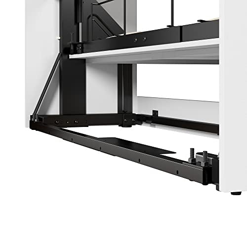 Bestar Pur Full Murphy Bed with Sofa and Shelving Units, 109-inch Space-Saving Wall Bed with Storage Bestar