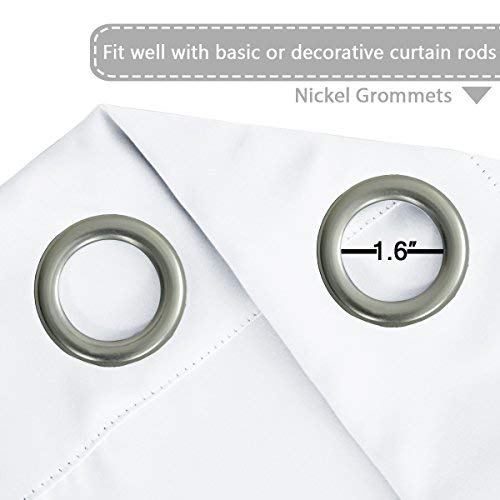 H.VERSAILTEX Patio White Curtains 100x84 Inches for Sliding Door Extral Wide Blackout Curtain Panels Thermal Insulated Room Divider - Grommet Top, 7' Tall by 8.5' Wide H.VERSAILTEX