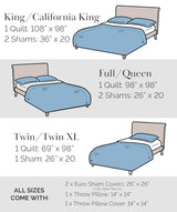Southshore Fine Living, Inc. Full or Queen Size Quilt Set, 7-Piece with 2 Pillow Shams, 2 Euro Shams, Throw Pillow & Throw Cover, Boho Bedding Set, Queen/Full Size Quilts for Bed, Kilim Natural Southshore Fine Living, Inc.