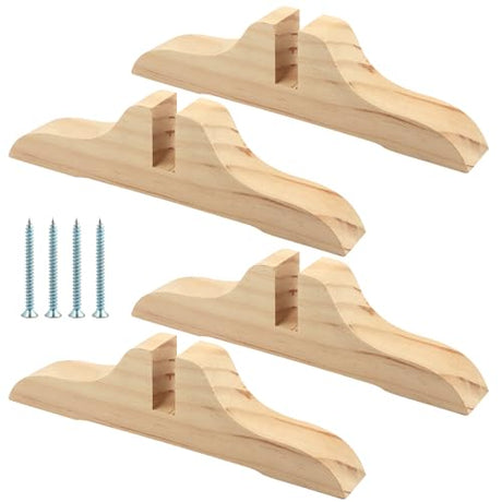 CALIDAKA 4pcs Folding Room Divider Stand,Wooden Room Divider Stand with Screws,Room Divider Screen Holder Feet Partition,Folding Privacy Screen Holder for Hotel Home Office(Color:Wood Color) CALIDAKA