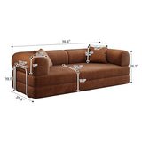 Ball & Cast 78.8" No-Assembly Compressed Sofa Bed, Convertible Floor Futon Couch with Pillow Backrest & Armrest, Boneless Modular Sleeper Sofa in Corduroy for Living Room Bedroom, Brown Ball & Cast