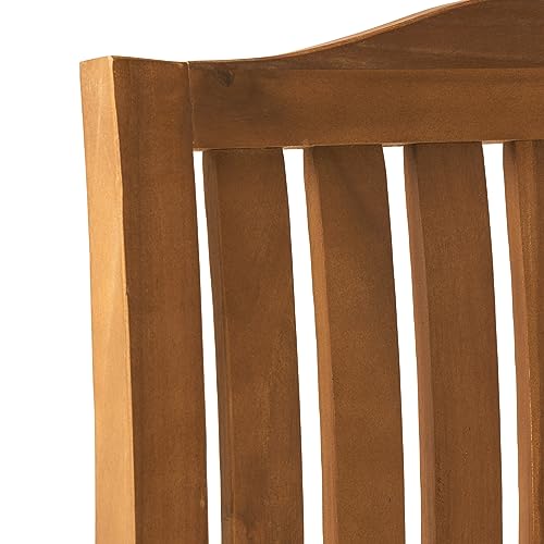 Christopher Knight Home Della Acacia Wood Outdor Dining Chairs, 2-Pcs Set, Teak Finish With Rustic Metal Christopher Knight Home