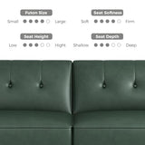 COPIAE 89” Futon Sofa Bed,Futon Couch Bed with 2 Square Pillows,Convertible Sleeper Sofa with Adjustable Backrest& Armrests, Modern Loveseat Sleeper for Living Room, Bedroom,Faux Leather Green COPIAE