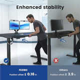 FEZIBO 71 x 37 Inch Electric Standing Desk with Integrated Dual-Beam, Height Adjustable Computer Desk, Stand Up Desk for Home Office Workstation, Large 3-Piece Desktop Black FEZIBO