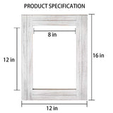 DECORKEY Rectangle Wall Mirror For Bathroom, Distressed White Wood Decor with Hanging Rope for Rustic Home Decor, Vanity, Living Room 12"×16" DECORKEY